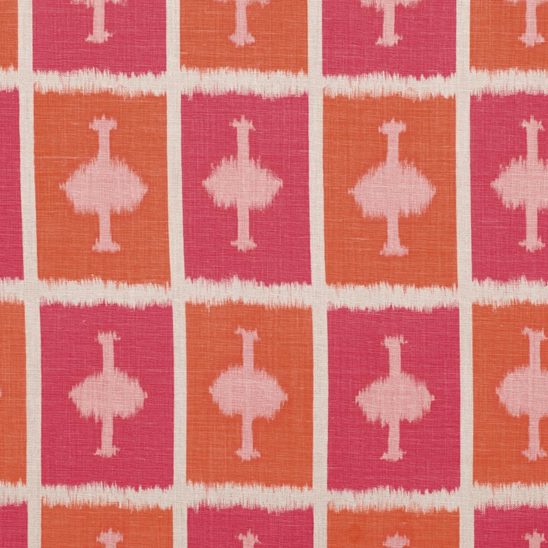 Kit Kemp Ozone Linen Fabric in Hot Pink